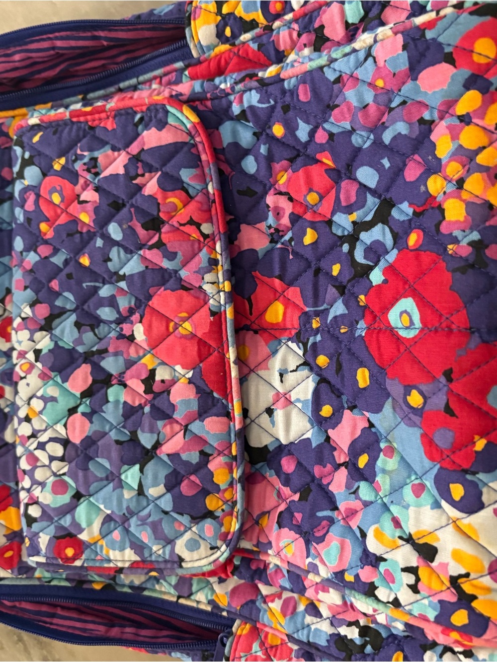 Vera Bradley Quilted Backpack in Purple Pink Floral Print